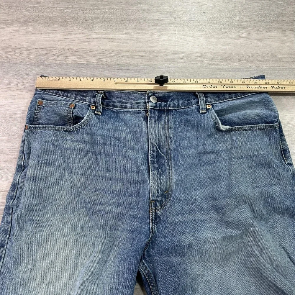 Levis 569 Denim‎ Shorts Mens 40 Blue Loose Fit Zip Fly 5 Pocket Long Jorts Baggy